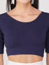 Women's ComfortEase 4-Way Stretch Blue Short Sleeve Blouse