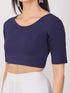 Women's ComfortEase 4-Way Stretch Blue Short Sleeve Blouse