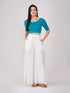 Women's ComfortEase 4-Way Stretch Turquoise Short Sleeve Blouse