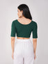 Women's ComfortEase 4-Way Stretch Green Short Sleeve Blouse