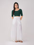 Women's ComfortEase 4-Way Stretch Green Short Sleeve Blouse