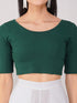 Women's ComfortEase 4-Way Stretch Green Short Sleeve Blouse