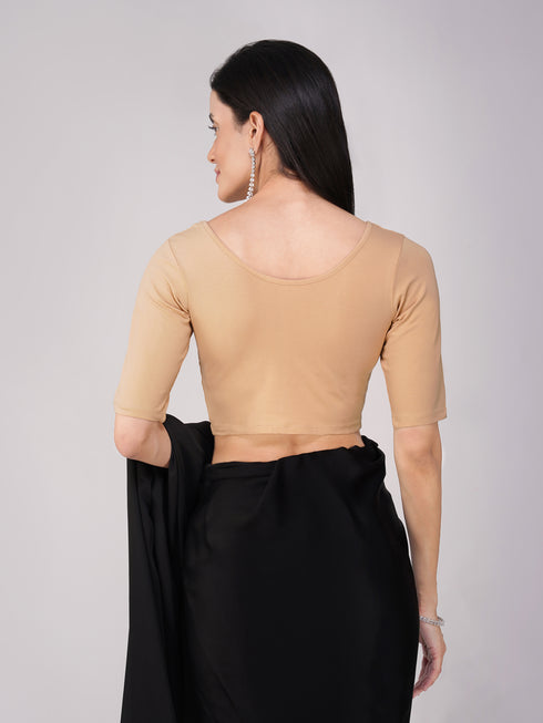 Women's ComfortEase 4-Way Stretch Nude Short Sleeve Blouse