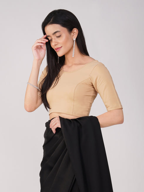 Women's ComfortEase 4-Way Stretch Nude Short Sleeve Blouse