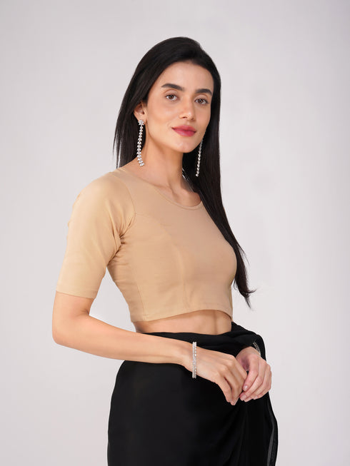 Women's ComfortEase 4-Way Stretch Nude Short Sleeve Blouse