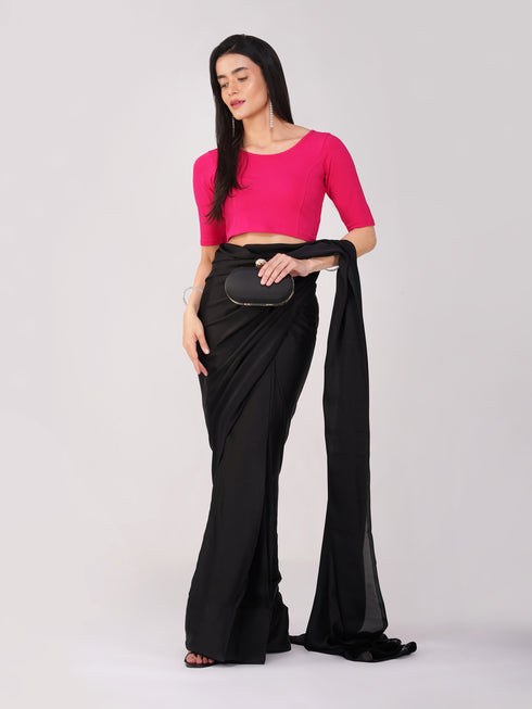 Women's ComfortEase 4-Way Stretch Fuchsia Short Sleeve Blouse