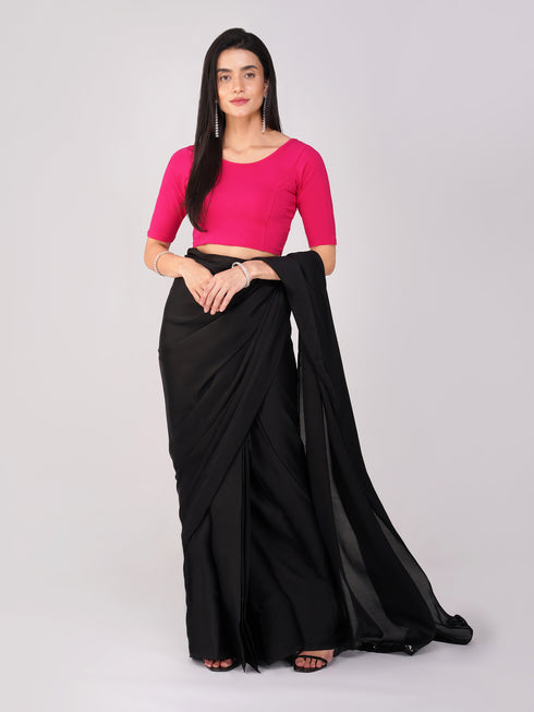 Women's ComfortEase 4-Way Stretch Fuchsia Short Sleeve Blouse