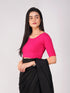 Women's ComfortEase 4-Way Stretch Fuchsia Short Sleeve Blouse
