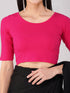 Women's ComfortEase 4-Way Stretch Fuchsia Short Sleeve Blouse