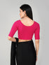 Women's ComfortEase 4-Way Stretch Fuchsia Short Sleeve Blouse
