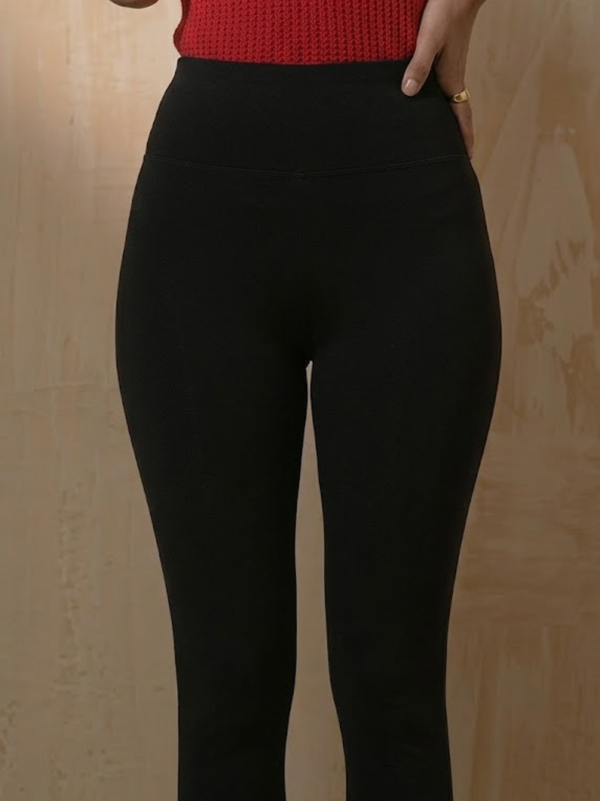 1 Pc Women's Solid Stretchy Black Ankle Leggings