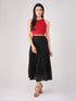 Women's Stretchy Knitted Halter Neck Red Crop Top
