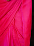 Pre-Draped 1-Minute Fuchsia Satin Saree with Gold Handmade Pendants and Blouse Fabric