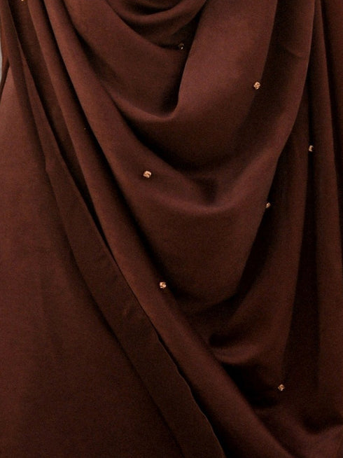 Romano Coffee Posh Saree with Diamonds and Blouse Fabric