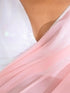 Pink Salmon Georgette Saree with Lace and Irridecent Sequin Blouse Fabric