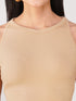 Women's Stretchy Knitted Halter Neck Nude Crop Top