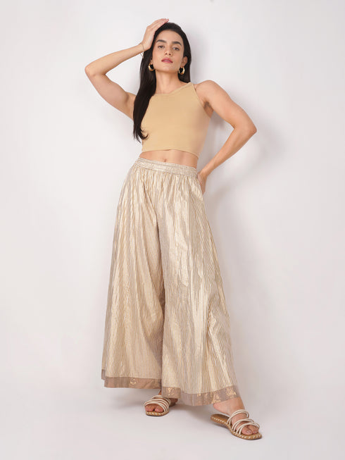 Women's Stretchy Knitted Halter Neck Nude Crop Top