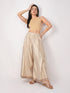 Women's Stretchy Knitted Halter Neck Nude Crop Top