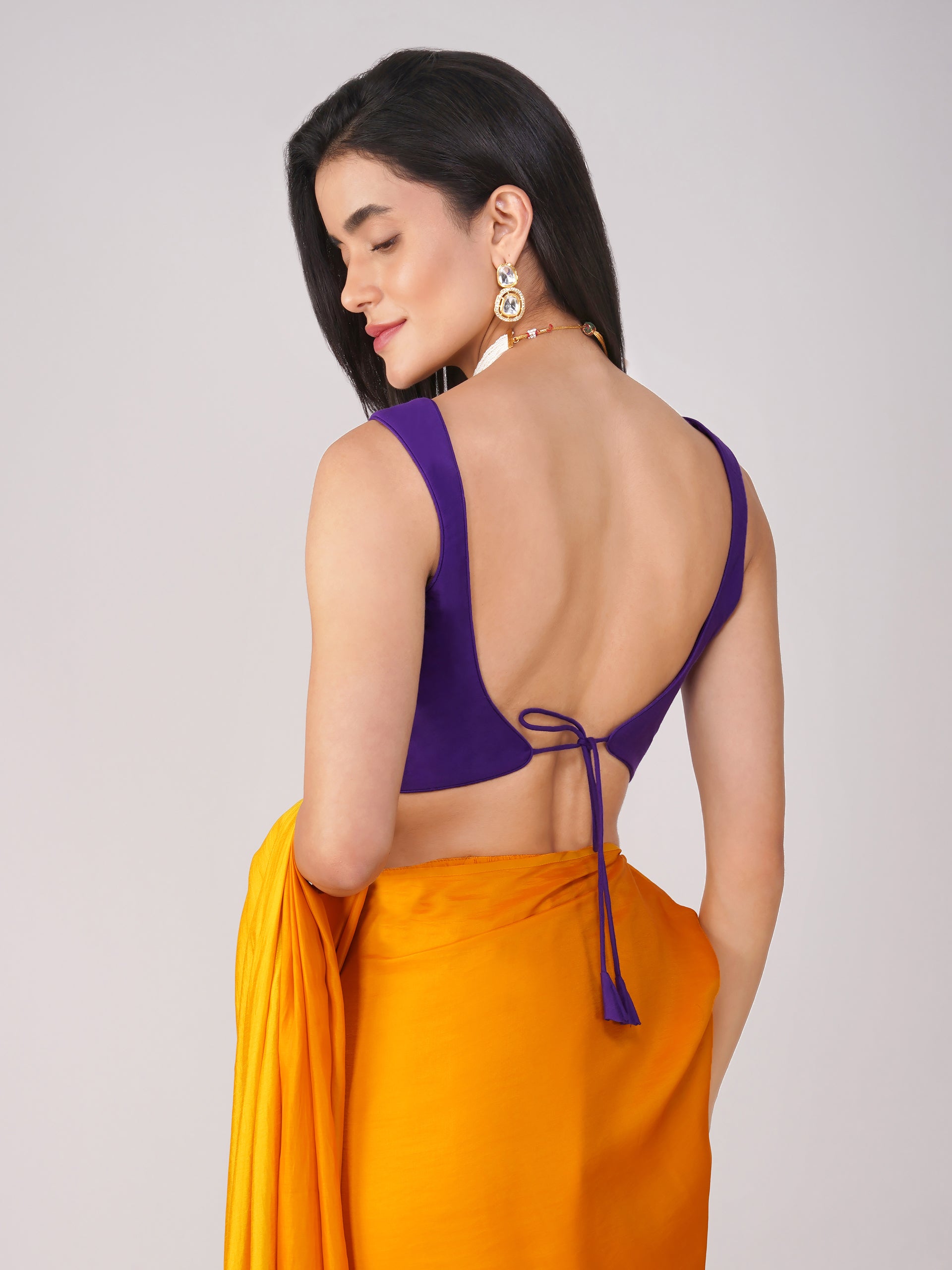 Violet Veil Purple Back-Tie Blouse