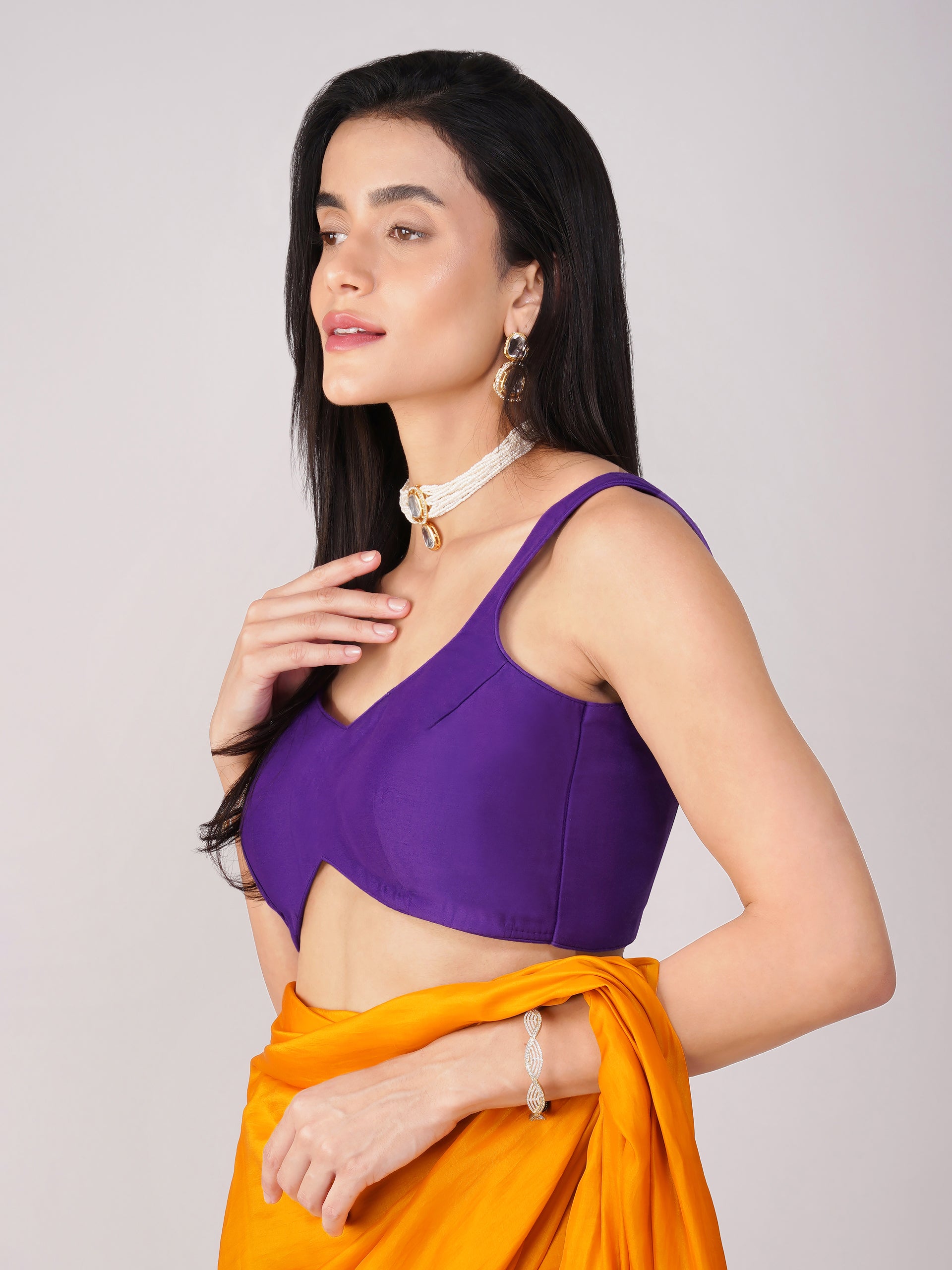 Violet Veil Purple Back-Tie Blouse