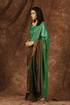 Green & Brown Satin Ombre' Saree