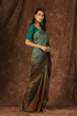 Green & Brown Satin Ombre' Saree