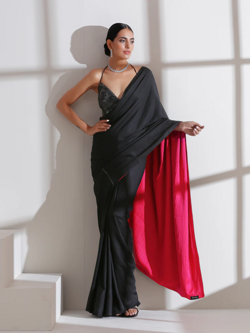 Fuchsia Black Surprise Saree