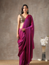 Plum Satin Saree