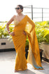 Blue Phoenix Dual Shade Chiffon Saree with Self Blouse Fabric