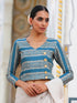 Blue & Yellow Angrakha Blouse