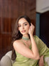 Lemon Green Banarasi Tissue Saree with Blouse Fabric
