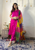 3 Pc Suit Set - Fuschia Lux Sleeveless Suit with Multicolor Dupatta