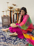 3 Pc Suit Set - Fuschia Lux Sleeveless Suit with Multicolor Dupatta