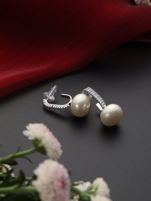 Pearl Diamond Drop Earring