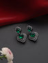 Emerald inverted Leaf Earring