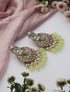 Pista Green Color Meenakari Kundan Earrings