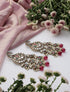 Magenta Color Kundan Earrings