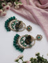 Green Round Color Kundan Jhumka Earrings