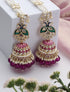 Purple Color Meenakari Kundan Earrings