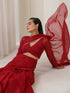 Red Kota Saree with Lace and Blouse Fabric