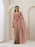 Grass is Pink Metallic Satin Saree with Chameleon Diamonds and Blouse Fabric
