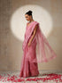 Pink Disney Princess Organza Saree with Embroidery and Blouse Fabric