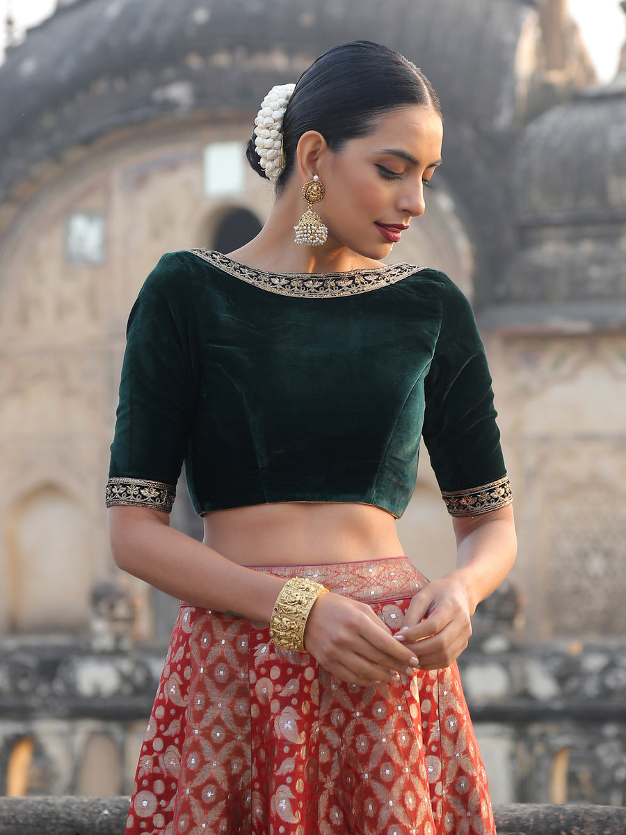 Velvet Blouse Designs Net Long Skirt With Top Black Party Net Blouse