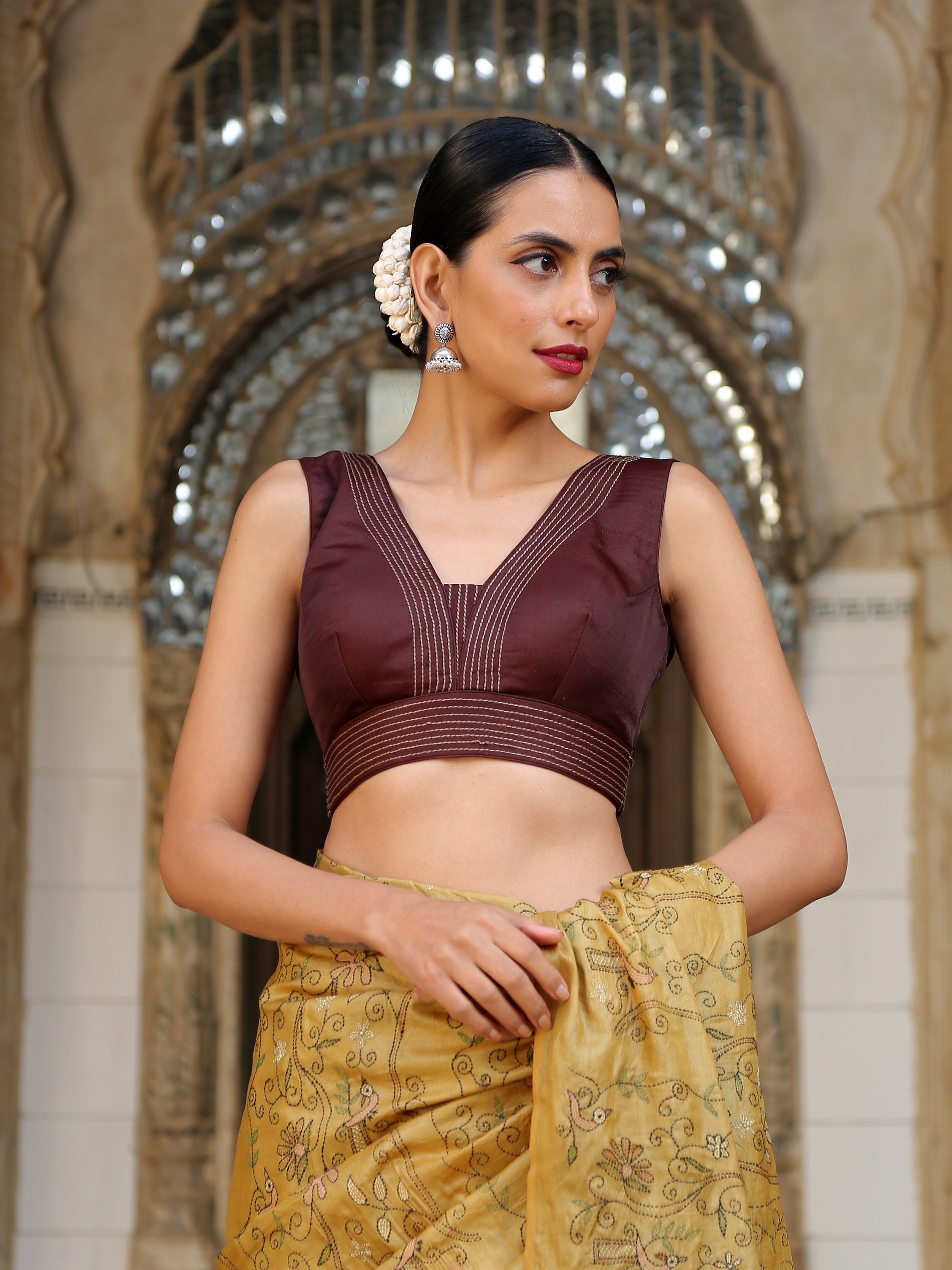 Chocolate Embroidered Reign Blouse