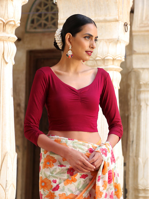 Ruby Red Stretchy Blouse