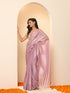Lavender Silken Saree With Jacquard Blouse Fabric