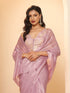 Lavender Silken Saree With Jacquard Blouse Fabric