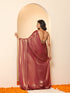 Wine Gold Chiffon Saree