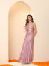 Lavender Silken Saree With Jacquard Blouse Fabric