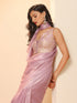 Lavender Silken Saree With Jacquard Blouse Fabric